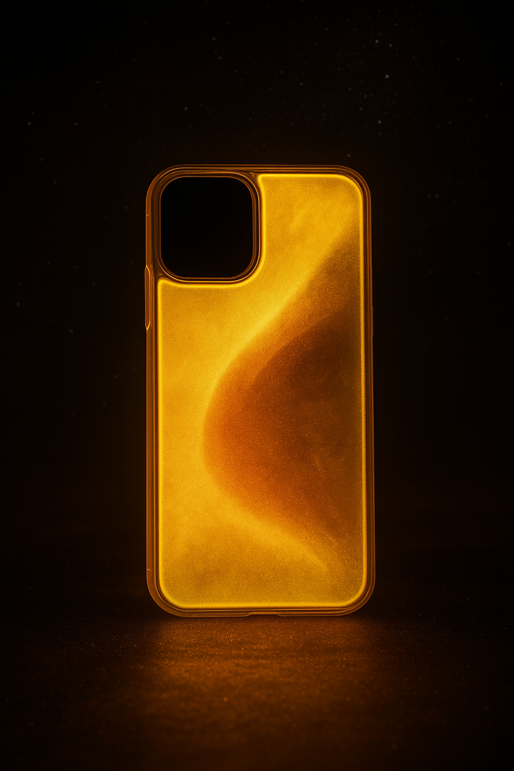 Phone case with a unique design on a dark background